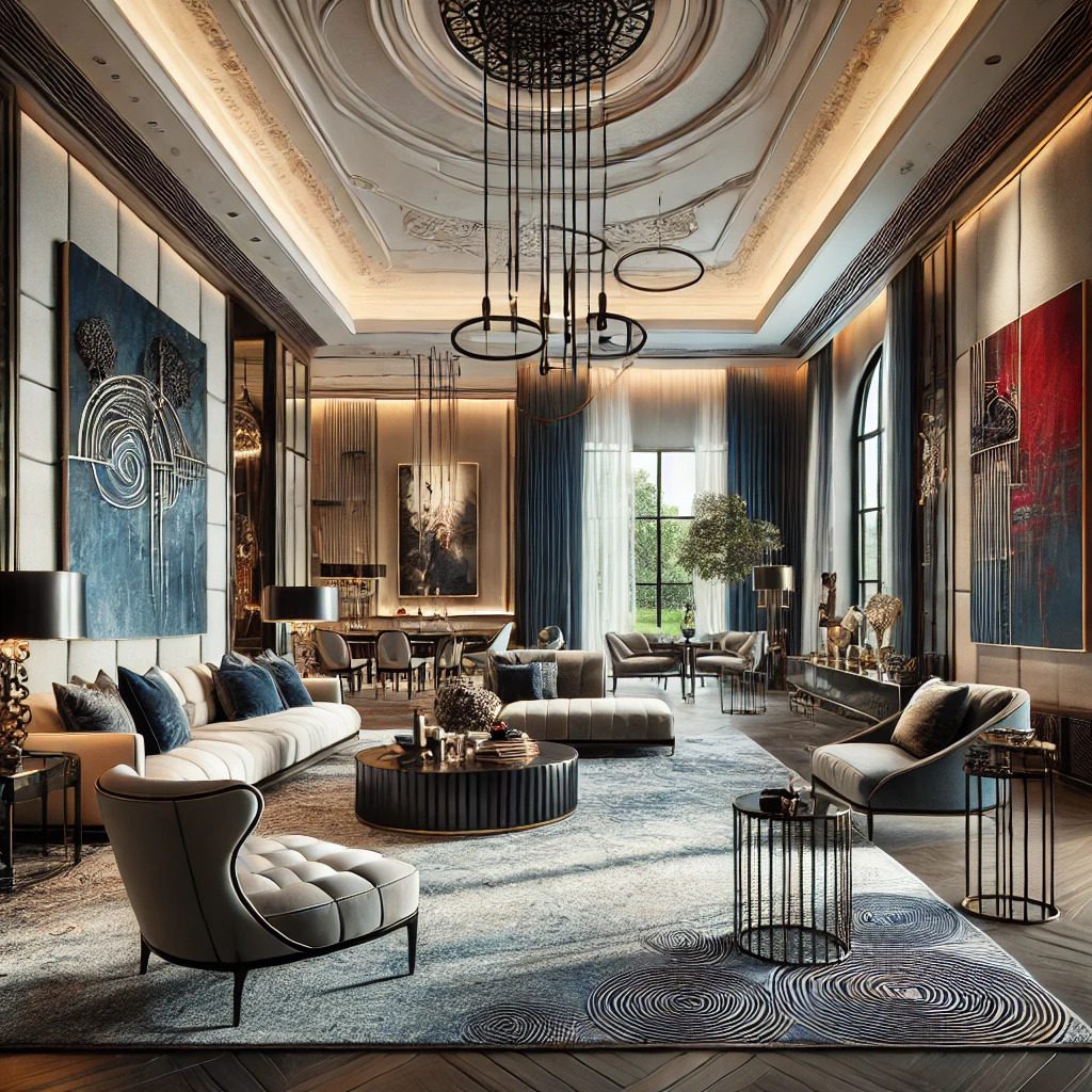 Luxury home design with art