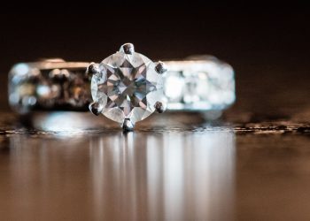 A closeup of a beautiful diamond ring.