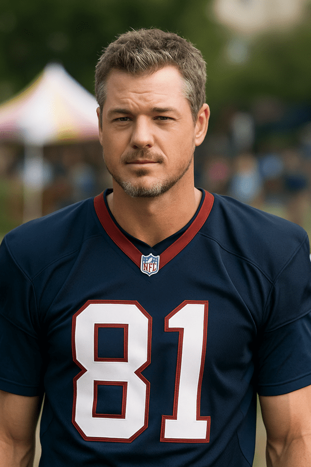 Eric Dane in Valentine’s Day, portraying an NFL quarterback confronting identity and fame.