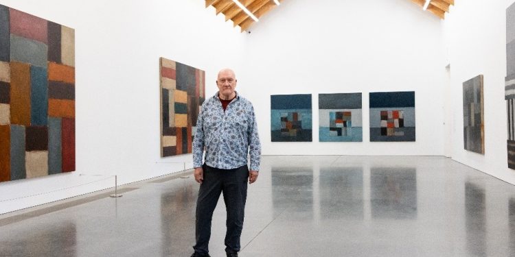 Sean Scully at the Sean Scully: The Albee Barn, Montauk exhibition opening at the 
Parrish Art Museum in May, 2025. Photo: Jenny Gorman, courtesy Parrish Art Museum
