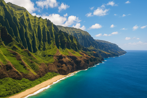 Nā Pali Coast’s rugged cliffs and hidden beach—Kauai’s untamed paradise