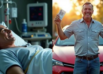 Visualizing Bill Morgan in a hospital bed and when he is healthy and won the lottery