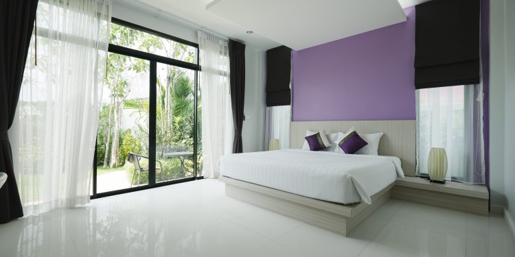 modern beadroom in hotel