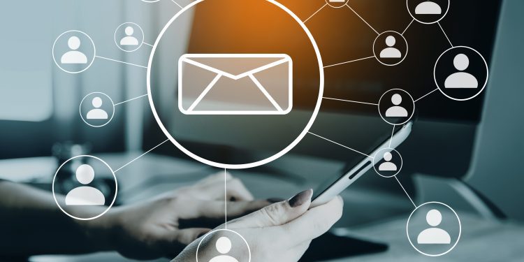 women hand tablet  with message sign in screen
