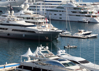 Cruise ship and yachts in Monaco