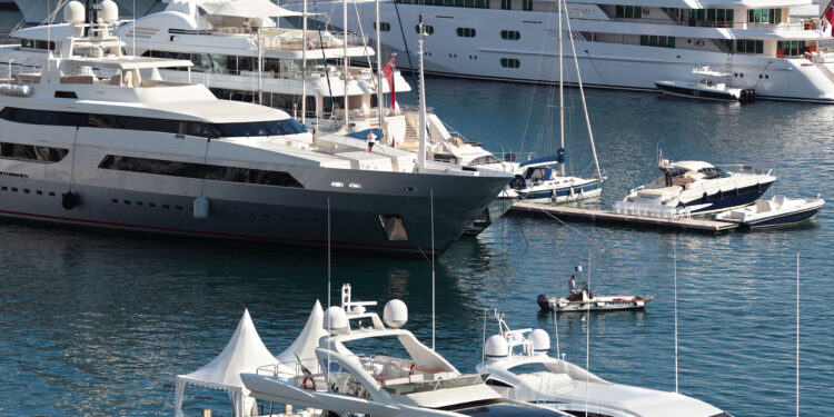 Cruise ship and yachts in Monaco