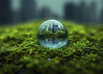 water drop with city in it, in the style of light green and dark azure, detailed world-building, vibrant worlds, minolta riva mini, ethical concerns, industrial materials, associated press photo --chaos 20 --ar 3:2 --style raw --stylize 300 --v 6 Job ID: 23ebee33-2034-4385-9b17-c0a38a9f324e