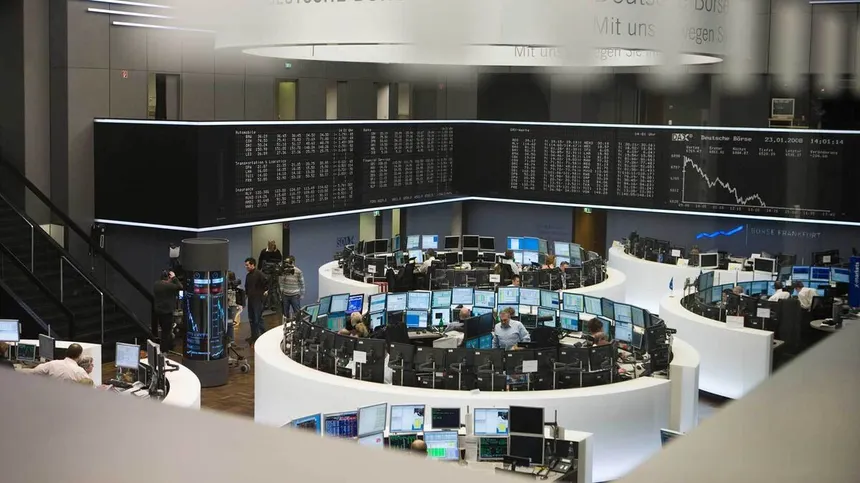 Institutional trading floor displaying global market data as private capital reshapes traditional finance
