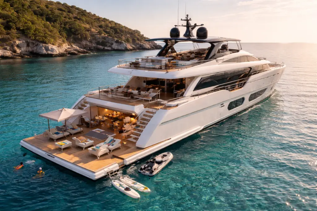 Inside the GranSport 38 Space, Comfort & Beach Club Living