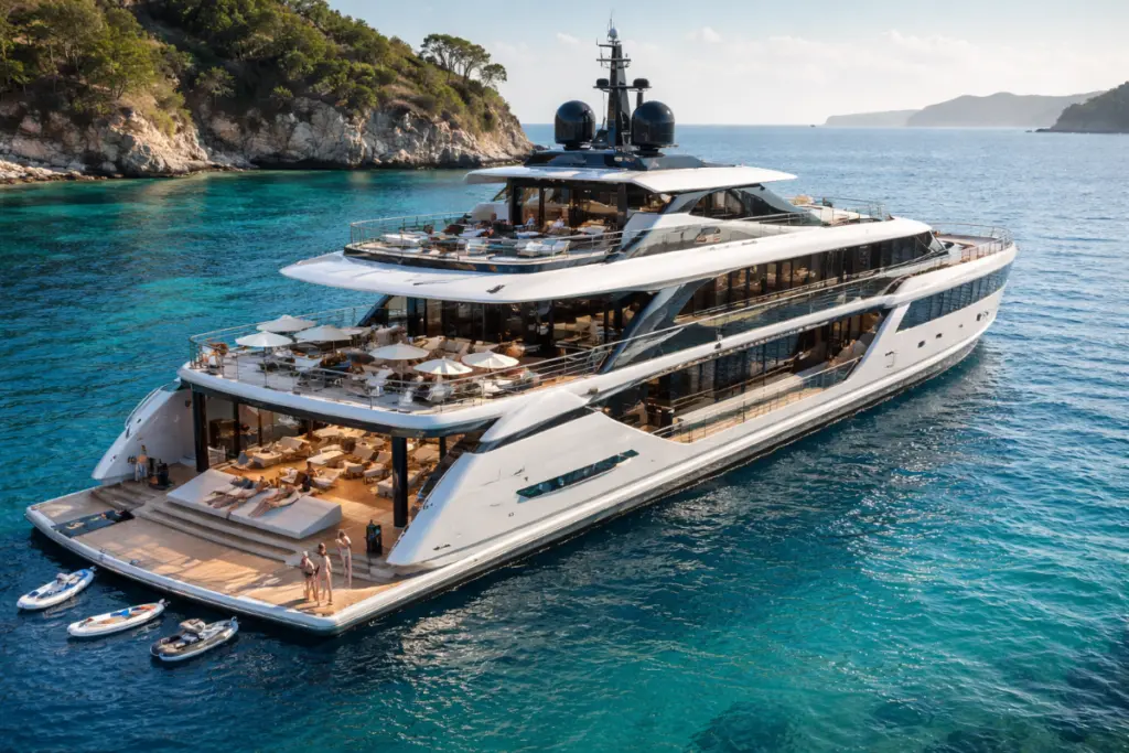 Inside the Lazzara LMY 165 Luxury, Glass & Beach Club Living