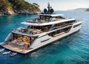 Inside the Lazzara LMY 165 Luxury, Glass & Beach Club Living