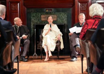 NEW YORK, NY - MARCH 9: Kai Bird, Michele Oka Doner and Micky Wolfson attend Michele Oka Doner Unveils 'Talisman' Public Art on Park Avenue at Park Avenue Armory on March 9, 2026 in New York. (Photo by Patrick McMullan/PMC) *** Local Caption *** Kai Bird;Michele Oka Doner;Micky Wolfson
