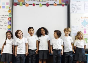 Happy kids at elementary school