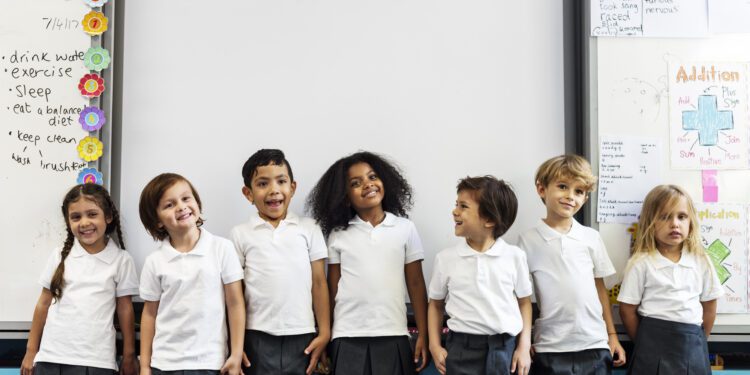 Happy kids at elementary school