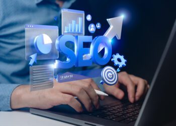 Digital marketing concept image with SEO elements including charts and graphs, perfect for illustrating online marketing strategies and search engine optimization techniques