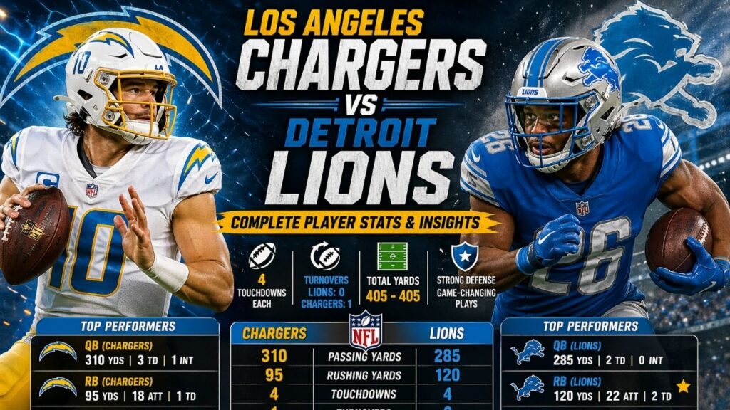 Los Angeles Chargers vs Detroit Lions Match Player Stats: Complete Breakdown And Insights