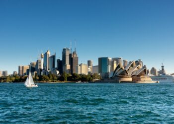 view of  Sydney CBD  from ferry boat