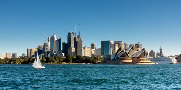 view of  Sydney CBD  from ferry boat