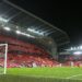 Mohamed Salah (11) of Liverpool scores from the penalty spot to give Liverpool a 2-0 lead