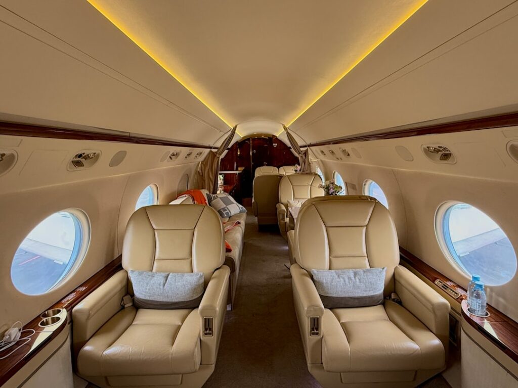 air charter service private jet interior luxury