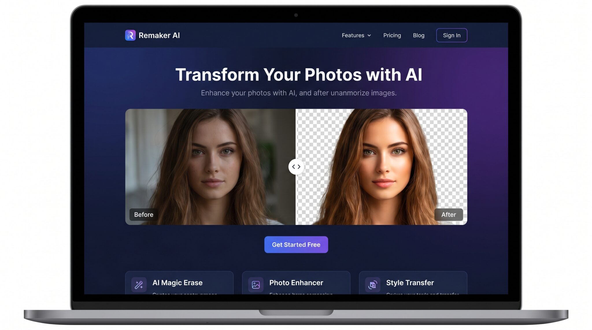 Remaker AI Advanced Headshot Generator Controls Screenshot