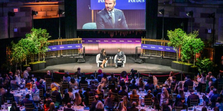 Maneet Ahuja in Conversation with David Beckham FORBES ICONOCLASTS Photo Credit: Jamel Toppin