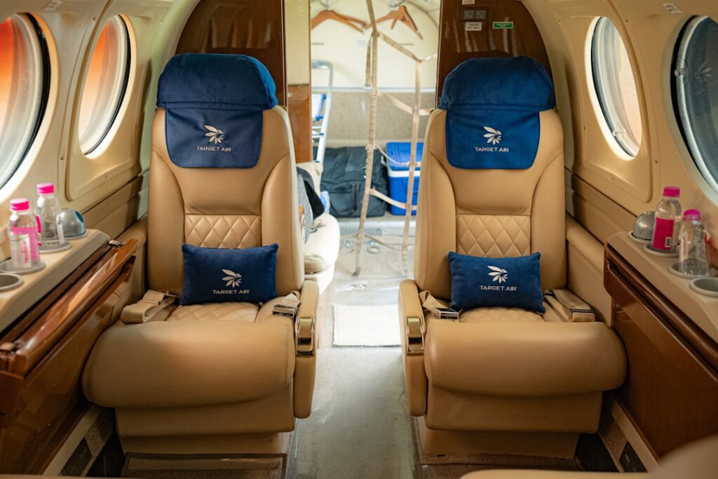 airplane charter companies private jet interior