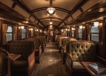 Luxury passenger ship elegant wood interior generated by artificial intelligence