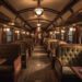 Luxury passenger ship elegant wood interior generated by artificial intelligence