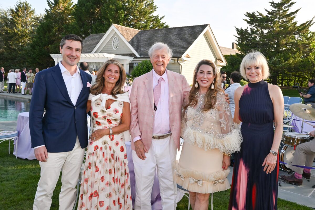 French Heritage Society Summer Soirée 7.17.26 - photo by Andrew Werner, NZ8_8876 - Frederic de Joybert, Becky Bayless, Bill & Ann Van Ness, Jennifer Herlein