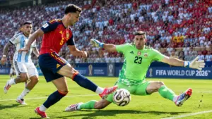 Spain dominated possession and controlled the tempo throughout much of the final.