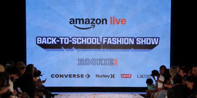 NEW YORK, NEW YORK - JULY 30: A view of the runway during the Amazon Kids Back-To-School Runway Show by Rookie Kids at Iron 23 on July 30, 2026 in New York City. (Photo by JP Yim/Getty Images for Rookie Kids)