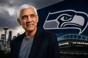 Vinod Khosla following the reported Seattle Seahawks acquisition, highlighting the growing trend of billionaire sports franchise investment.