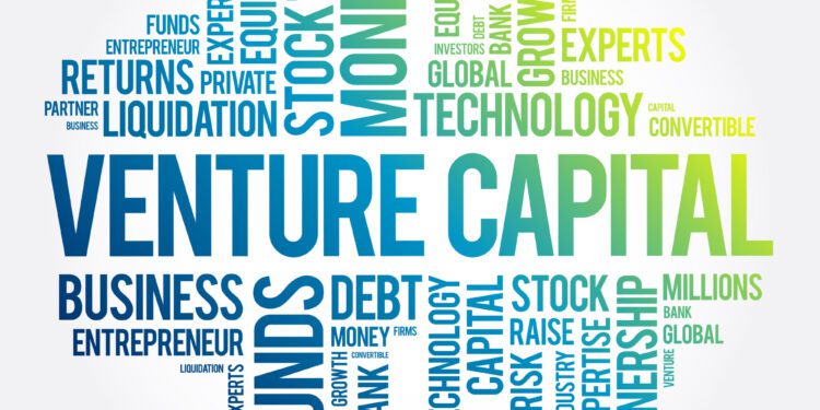 Venture Capital word cloud collage, business concept background
